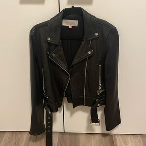 The mighty company moto leather jacket, black, small